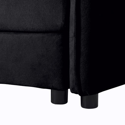 Modular Sectional Sofa, Oversized Deep Seat U Shaped Couch, Chenille,Black