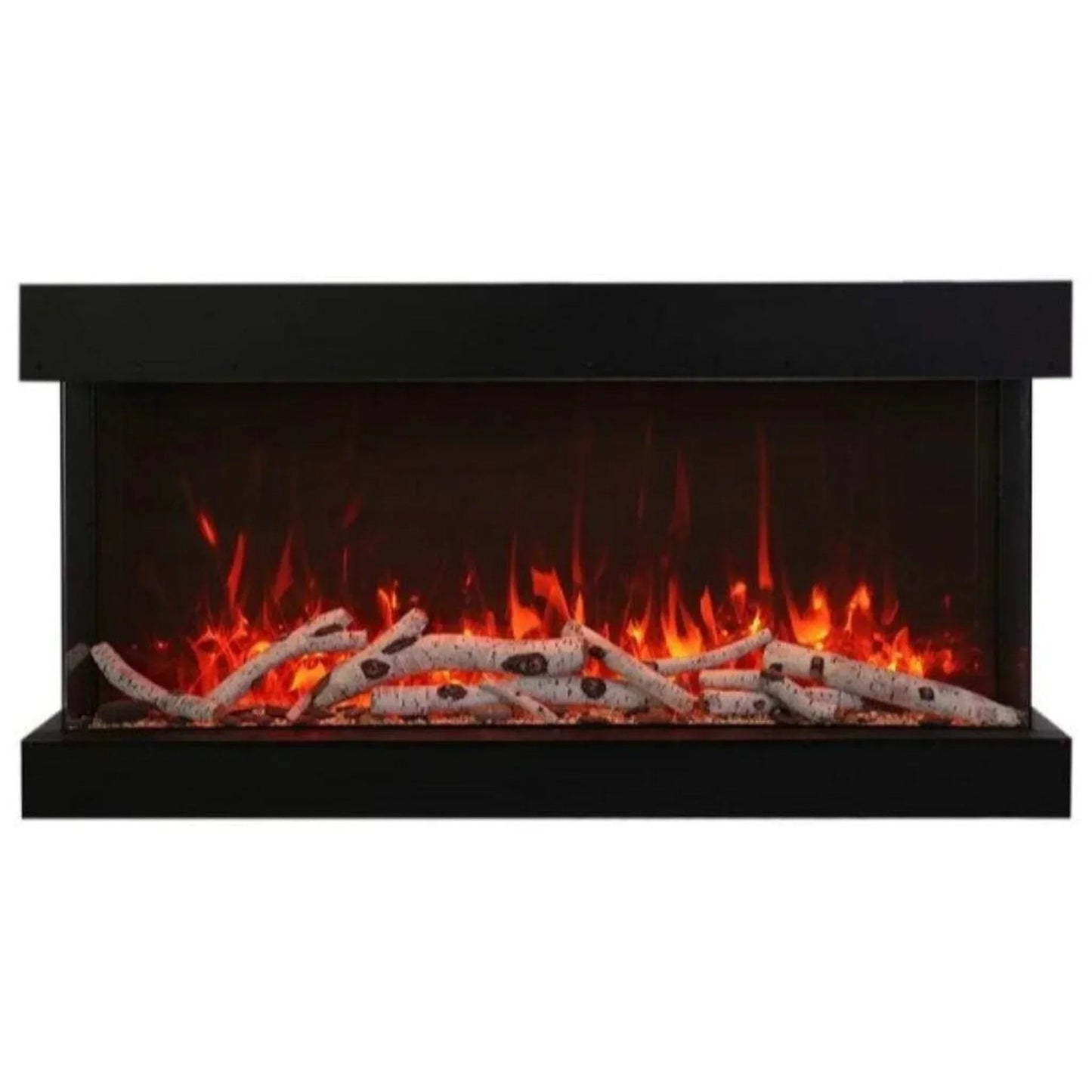 Amantii Tru-View XL XT 88" Three-Sided Electric Fireplace with 22" Glass Viewing Area