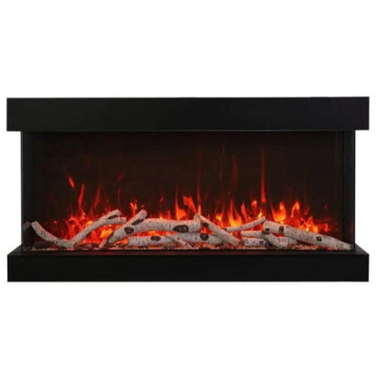 Amantii Tru-View XL XT 88" Three-Sided Electric Fireplace with 22" Glass Viewing Area