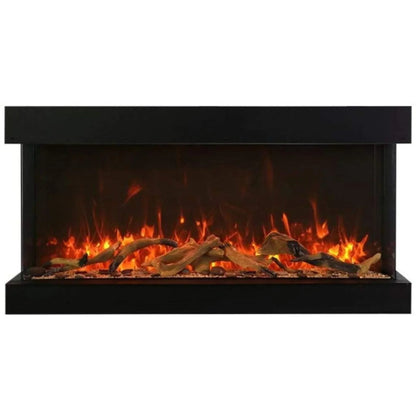 Amantii Tru-View XL XT 88" Three-Sided Electric Fireplace with 22" Glass Viewing Area