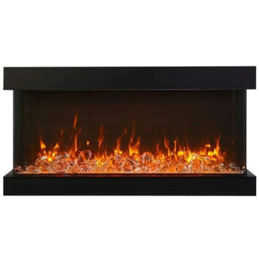 Amantii Tru-View XL XT 88" Three-Sided Electric Fireplace with 22" Glass Viewing Area