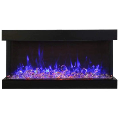 Amantii Tru-View XL XT 88" Three-Sided Electric Fireplace with 22" Glass Viewing Area