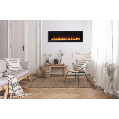 Amantii Symmetry Lumina 50" Smart Electric Fireplace with Front Vent Heat for Indoor/Outdoor Built-in Installation