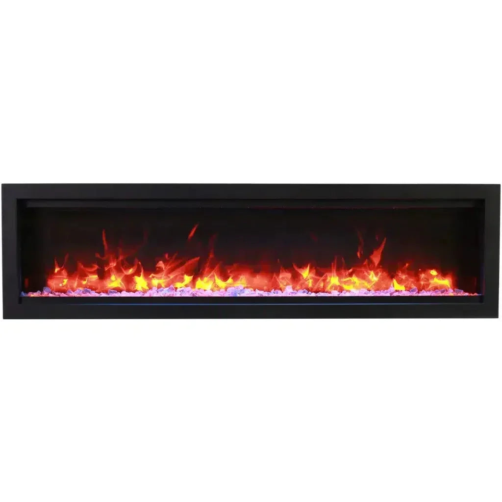Amantii Symmetry Lumina 50" Smart Electric Fireplace with Front Vent Heat for Indoor/Outdoor Built-in Installation