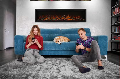 Amantii Symmetry Lumina 50" Smart Electric Fireplace with Front Vent Heat for Indoor/Outdoor Built-in Installation