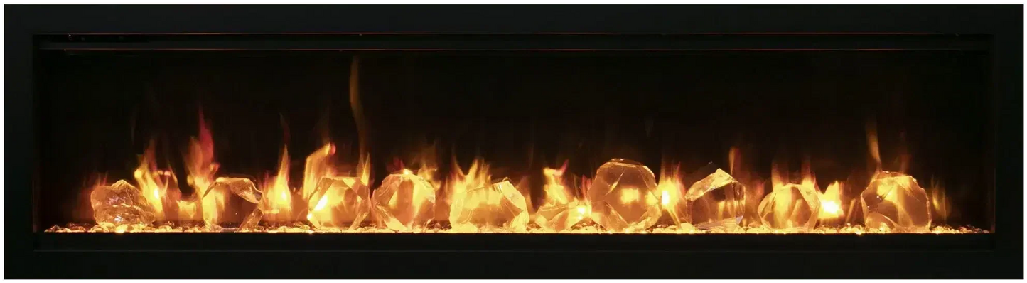 Amantii Symmetry Lumina 50" Smart Electric Fireplace with Front Vent Heat for Indoor/Outdoor Built-in Installation