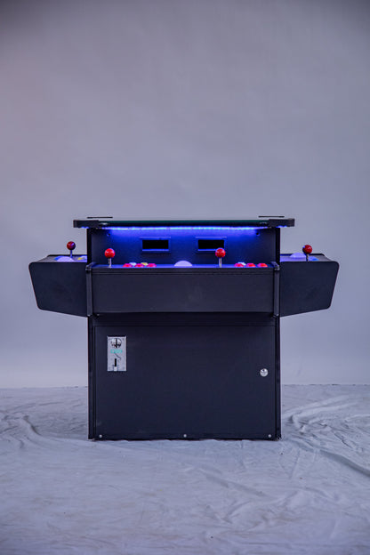Full-sized, Three Sided, Cocktail Table Arcade Game With 3,016 Classic, Golden Age, Midway Games, and Trackball