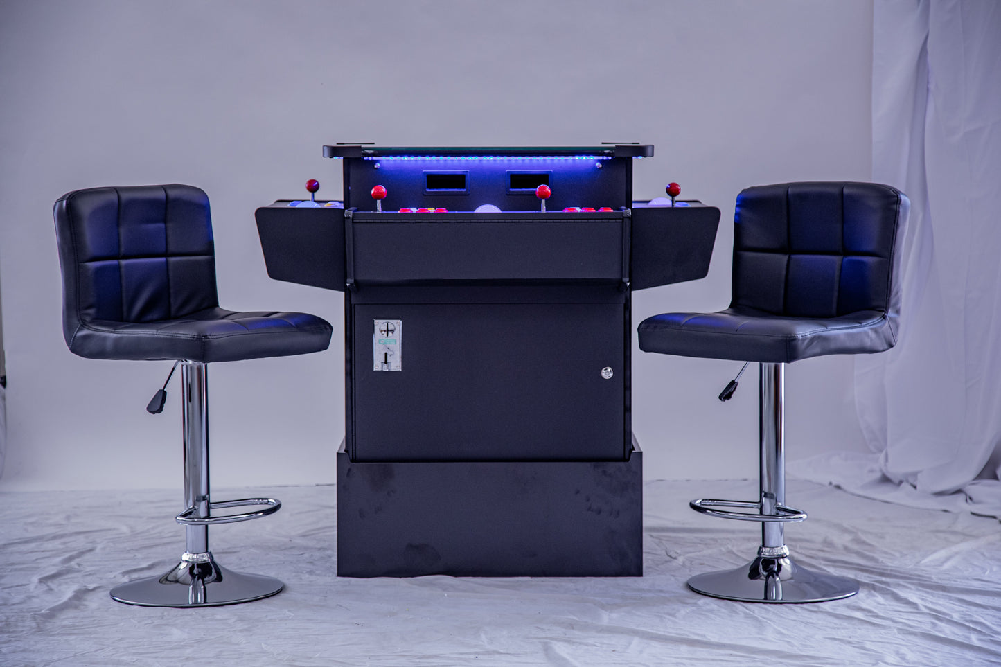 Full-sized, Three Sided, Cocktail Table Arcade Game With 3,016 Classic, Golden Age, Midway Games, and Trackball