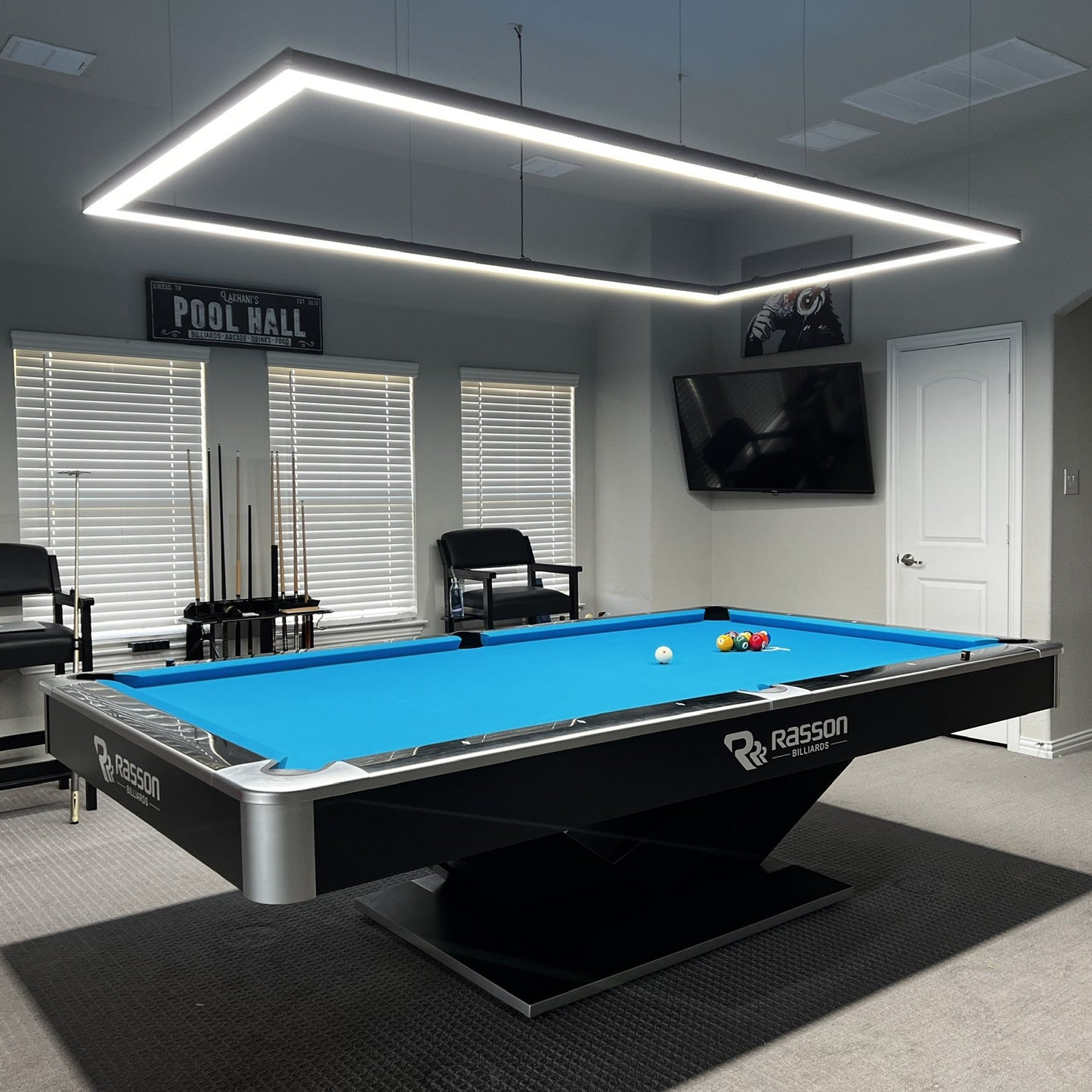 Perimeter Billiard Lights LED Pool Table Lighting 7' 8' 9' - Dimmable