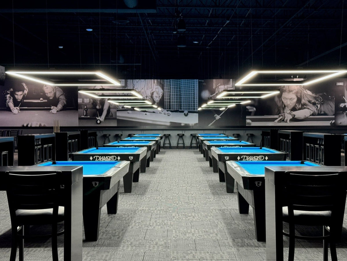 Perimeter Billiard Lights LED Pool Table Lighting 7' 8' 9' - Dimmable