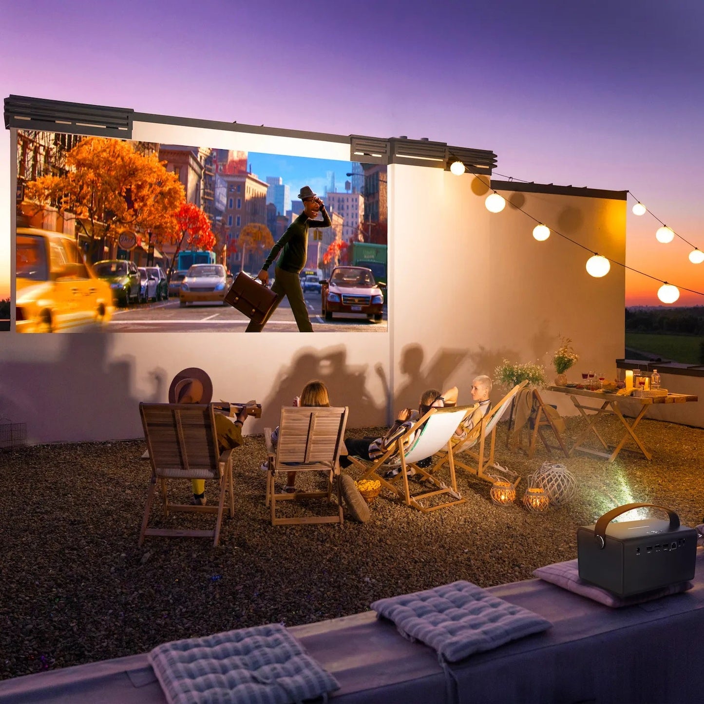 Rexing PV7 Pro Smart DLP Projector 600ANSI with 3D Projection, Wi-Fi, Bluetooth