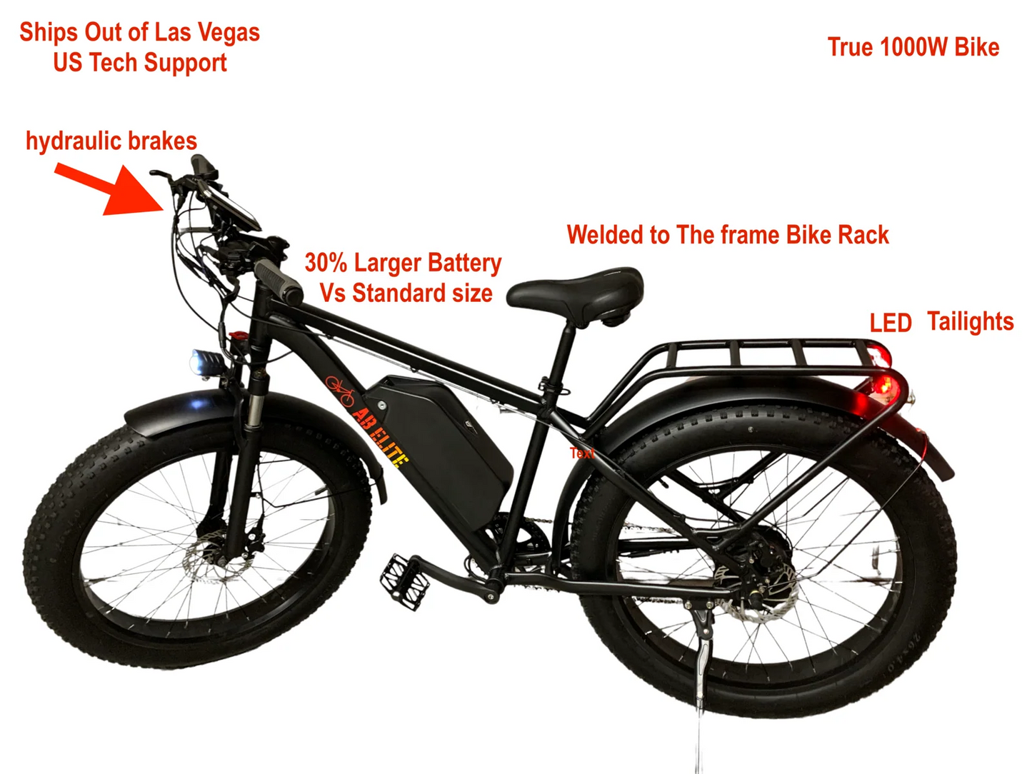 26" 1000W Fat Tire Electric E-Bike – Li-Battery Snow & Mountain Bike