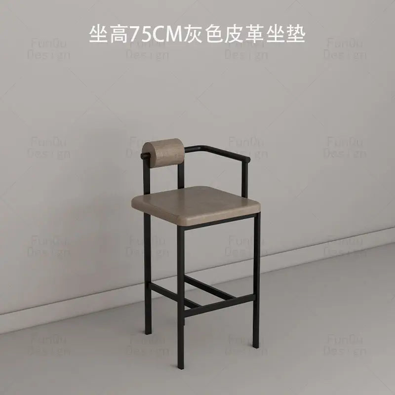 DecorBites™ Industrial Style Bar Chair: High Stool for Home & Front Desk, Nordic Design