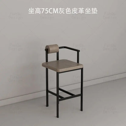 DecorBites™ Industrial Style Bar Chair: High Stool for Home & Front Desk, Nordic Design