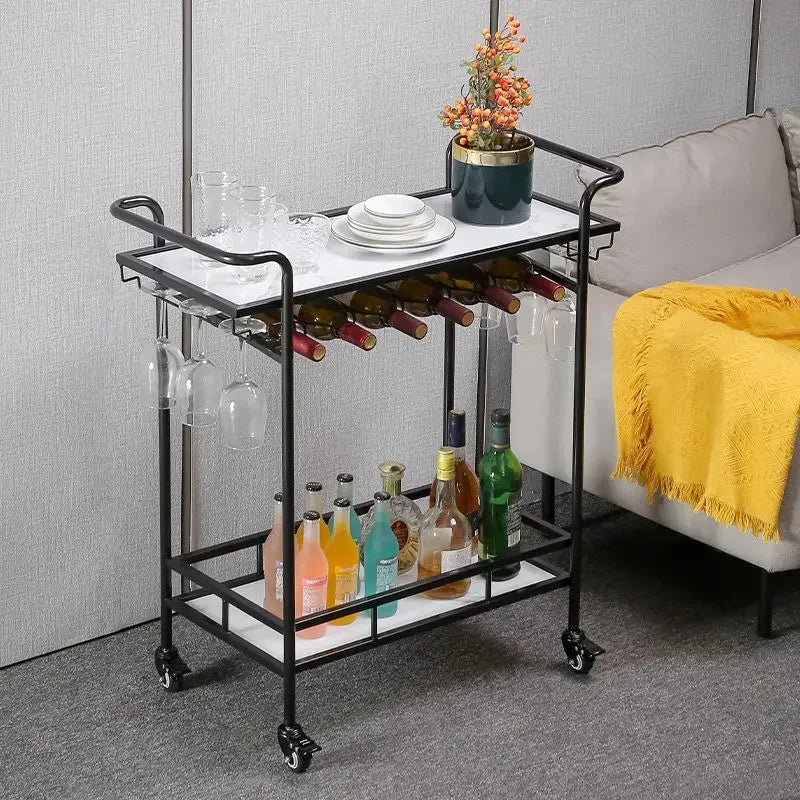 DecorBites™ Drinks Trolley Wine Rack Bar Cart-  Black or Gold