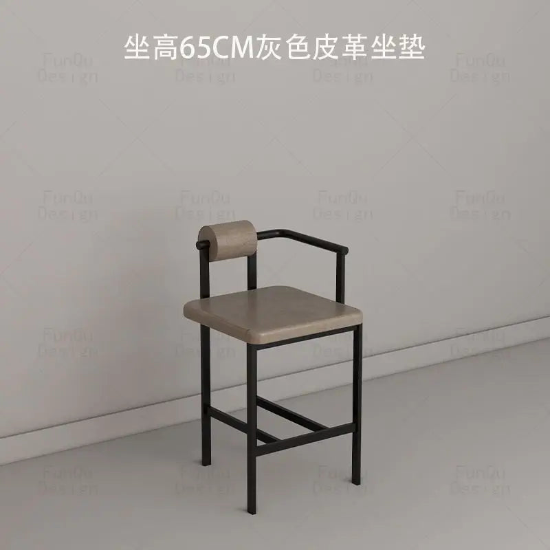 DecorBites™ Industrial Style Bar Chair: High Stool for Home & Front Desk, Nordic Design