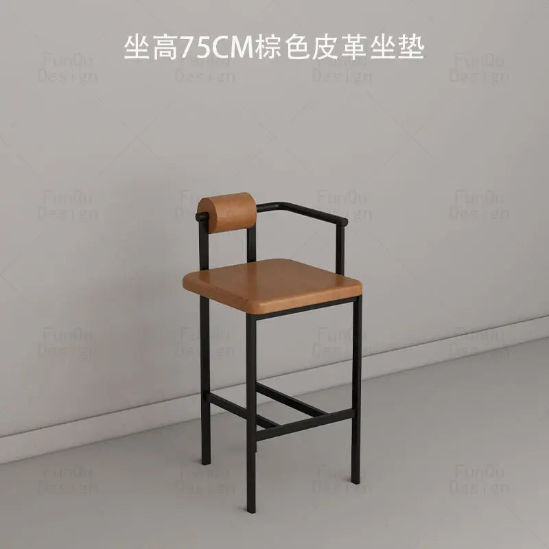 DecorBites™ Industrial Style Bar Chair: High Stool for Home & Front Desk, Nordic Design