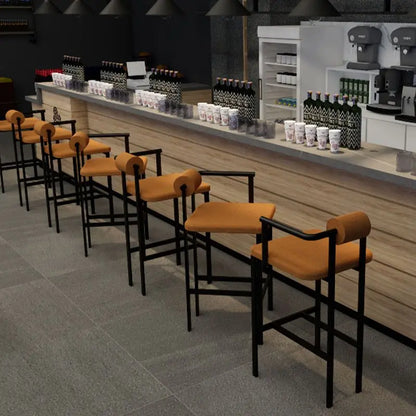 DecorBites™ Industrial Style Bar Chair: High Stool for Home & Front Desk, Nordic Design