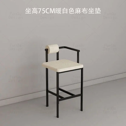 DecorBites™ Industrial Style Bar Chair: High Stool for Home & Front Desk, Nordic Design