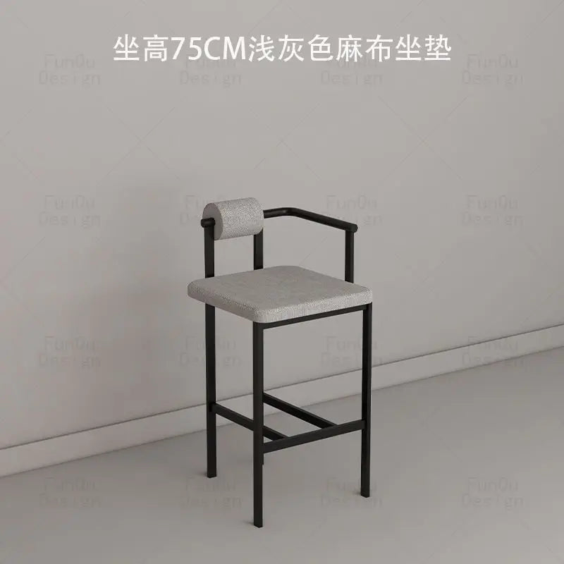 DecorBites™ Industrial Style Bar Chair: High Stool for Home & Front Desk, Nordic Design