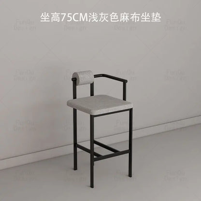 DecorBites™ Industrial Style Bar Chair: High Stool for Home & Front Desk, Nordic Design