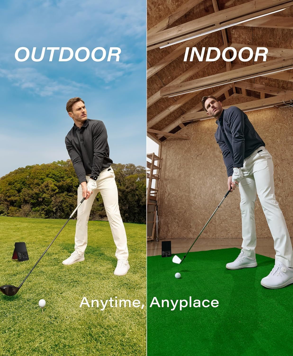 SC4 PRO Golf Launch Monitor & 3D Driving Range Simulator for Indoor and Outdoor Use | Portable Golf Swing Analyzer & Golf Tracker with Built-In Screen | No Fees