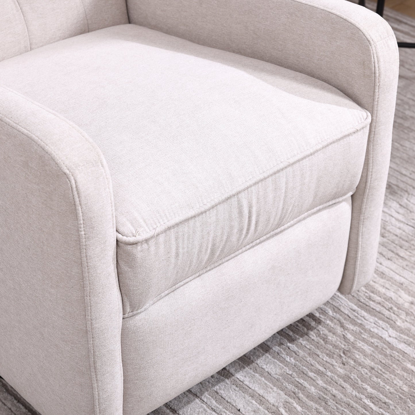 COOLMORE Rocking Recliner Chair,360 Degree Swivel Nursery Rocking Chair,Glider Chair,Modern Small Rocking Swivel Recliner Chair for Bedroom,Living Room Chair Home Theater Seat (Beige)