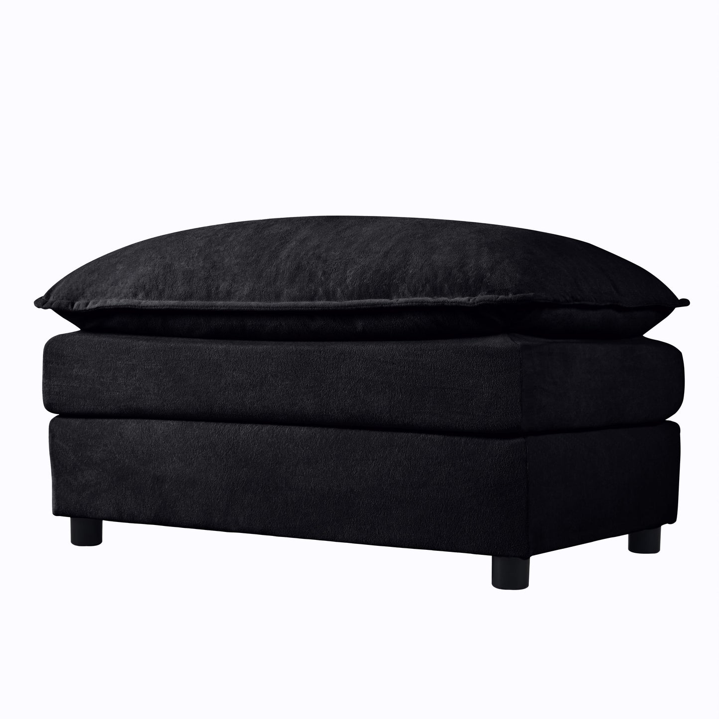 Modular Sectional Sofa, Oversized Deep Seat U Shaped Couch, Chenille,Black