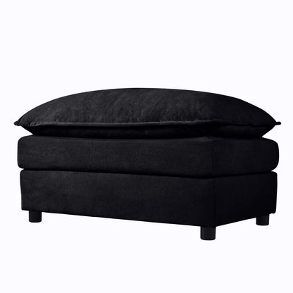 Modular Sectional Sofa, Oversized Deep Seat U Shaped Couch, Chenille,Black