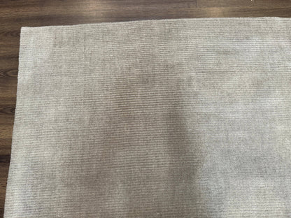 Tibetan Rug 8x10 Taupe Handmade Wool Modern Contemporary Carpet