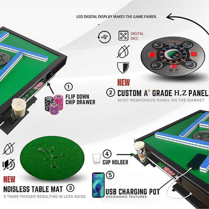 Automatic Ultra-Thin Foldable Mahjong Table With Two 152 42MM Tile Sets
