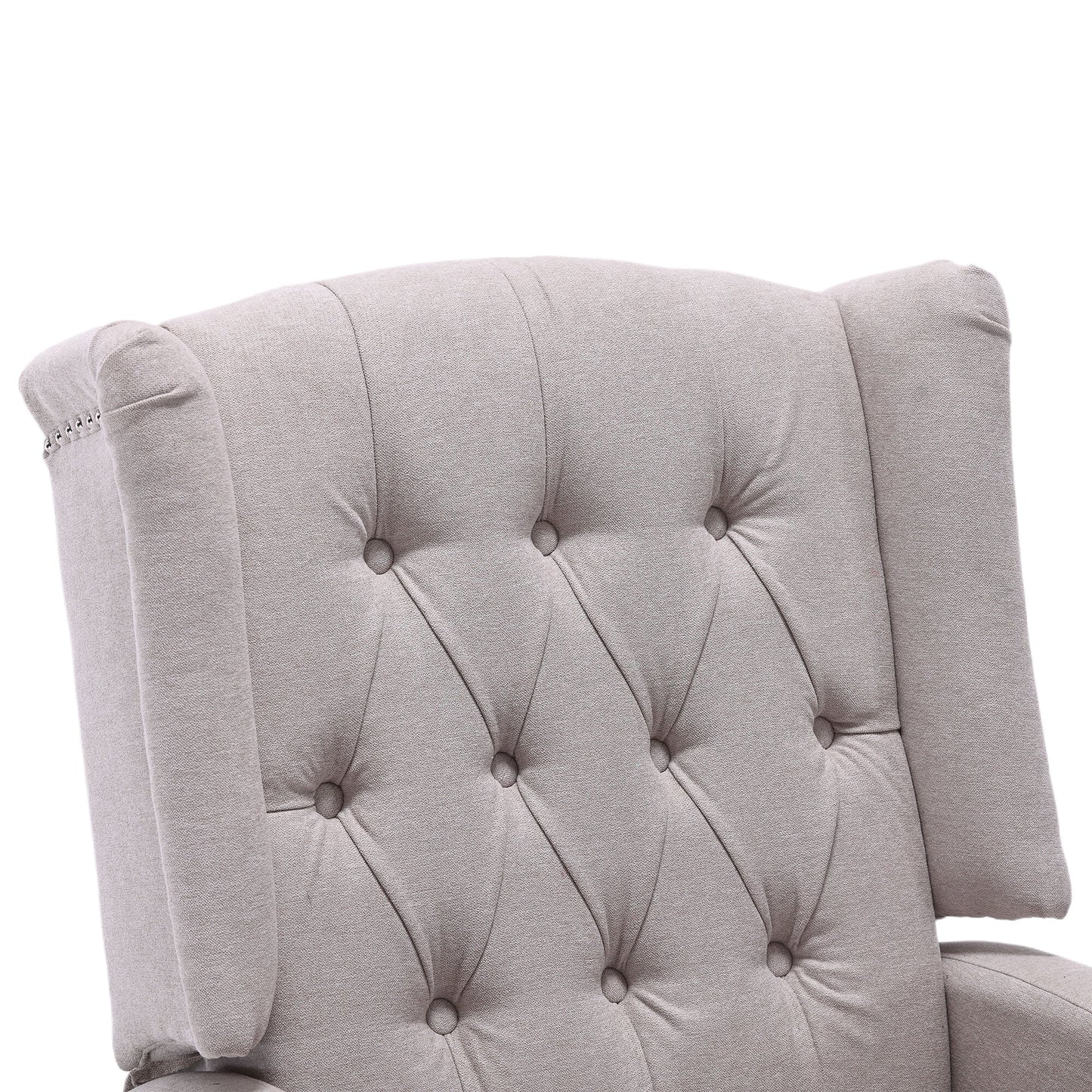 COOLMORE Rocking Recliner Chair,360 Degree Swivel Nursery Rocking Chair,Glider Chair,Modern Small Rocking Swivel Recliner Chair for Bedroom,Living Room Chair Home Theater Seat (Beige)