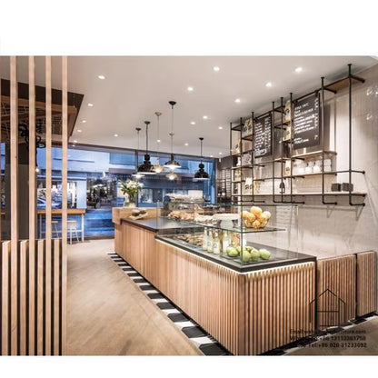 Modern Cafe Interior Design Furniture Decoration Bar Counter Design Coffee Bar Counters for Sale Bubble Tea Shop Showcase