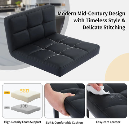 Bar Stools Set of 4, Counter Height Bar Stools with Back (26" Height) Thickened Metal Barstools Counter Stools Kitchen Island Chairs,Black