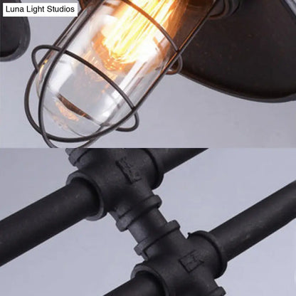 DecorBites™ Black Metal Nautical Island Pendant Light with Flared Shade and 2 Lights - Perfect for Bars