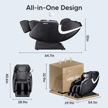 Bosscare Full-Body Zero-Gravity Shiatsu Recliner Massage Chair With AI Voice & App Control (SAK52960)