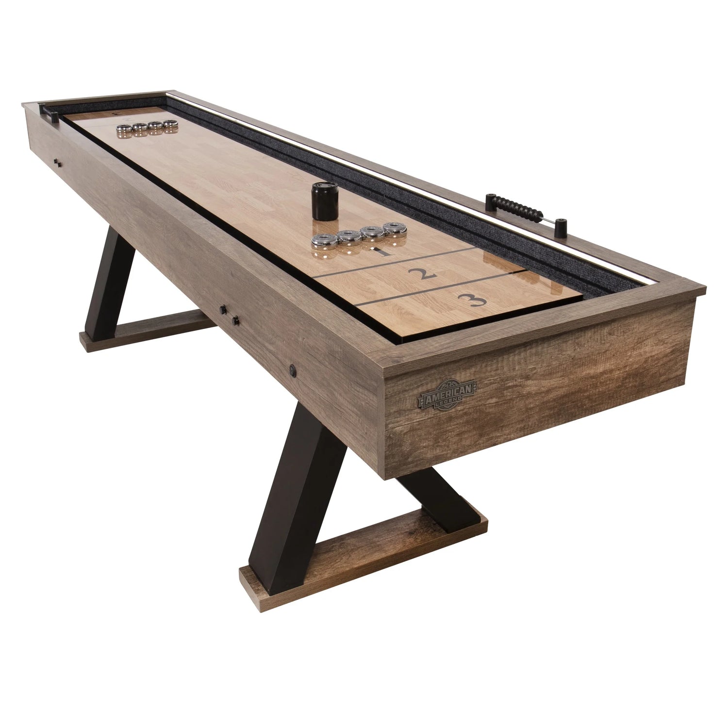 Kirkwood 9’ LED Light up Shuffleboard Table with Bowling