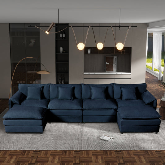 Modular Sectional Sofa, Oversized Deep Seat U Shaped Couch Set for Living Room