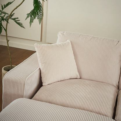 Modern U Shaped 6-seat Sectional Sofa Couch with one Ottoman and three toss pillow
