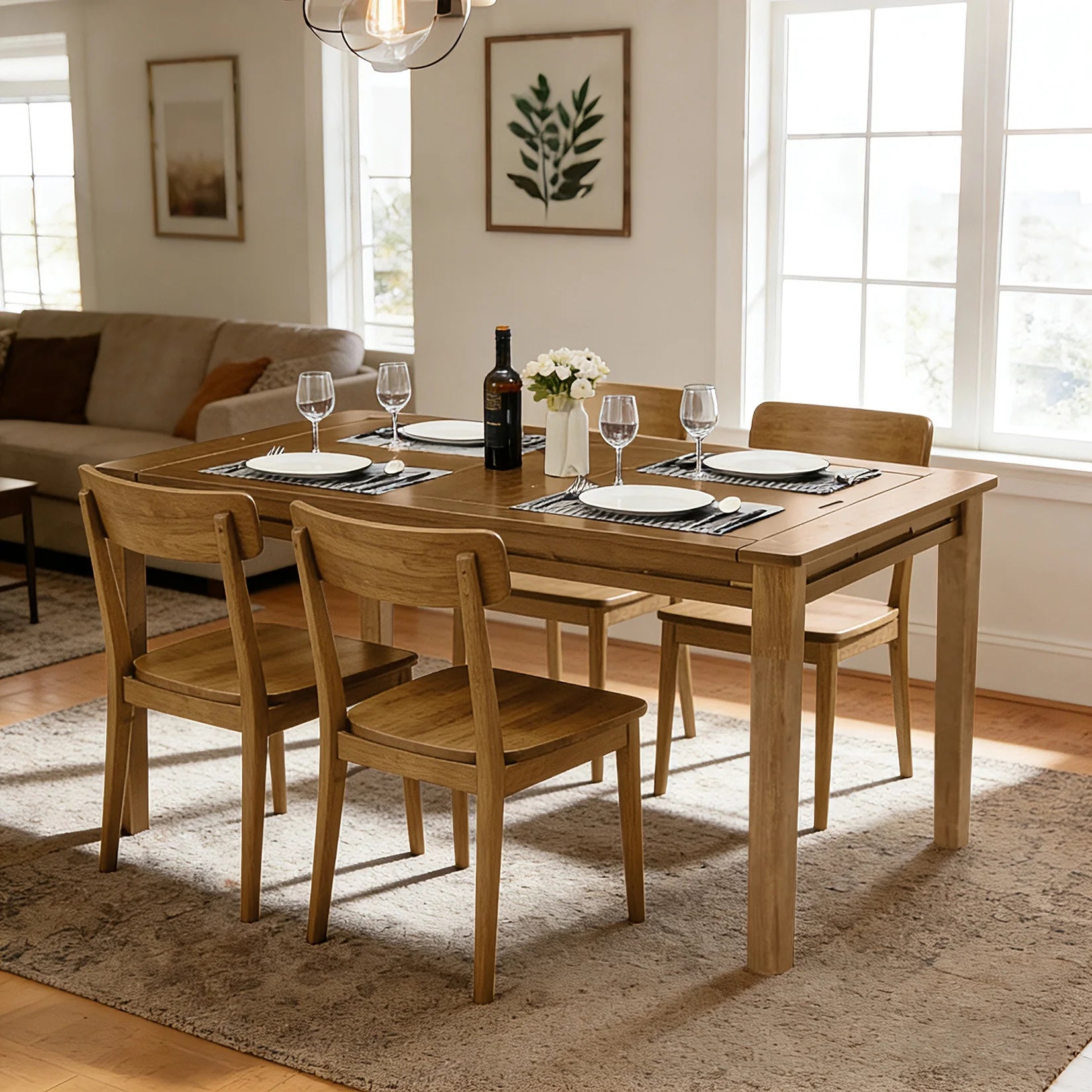 Solid Wood Board Game Table for 4–6 with Removable Top, 54" X 31" Gaming Surface, Game Mat, 6 Cup Holders & Hobby Tray – Convertible Gaming and Dining Table for D&D , Card Game and Puzzle