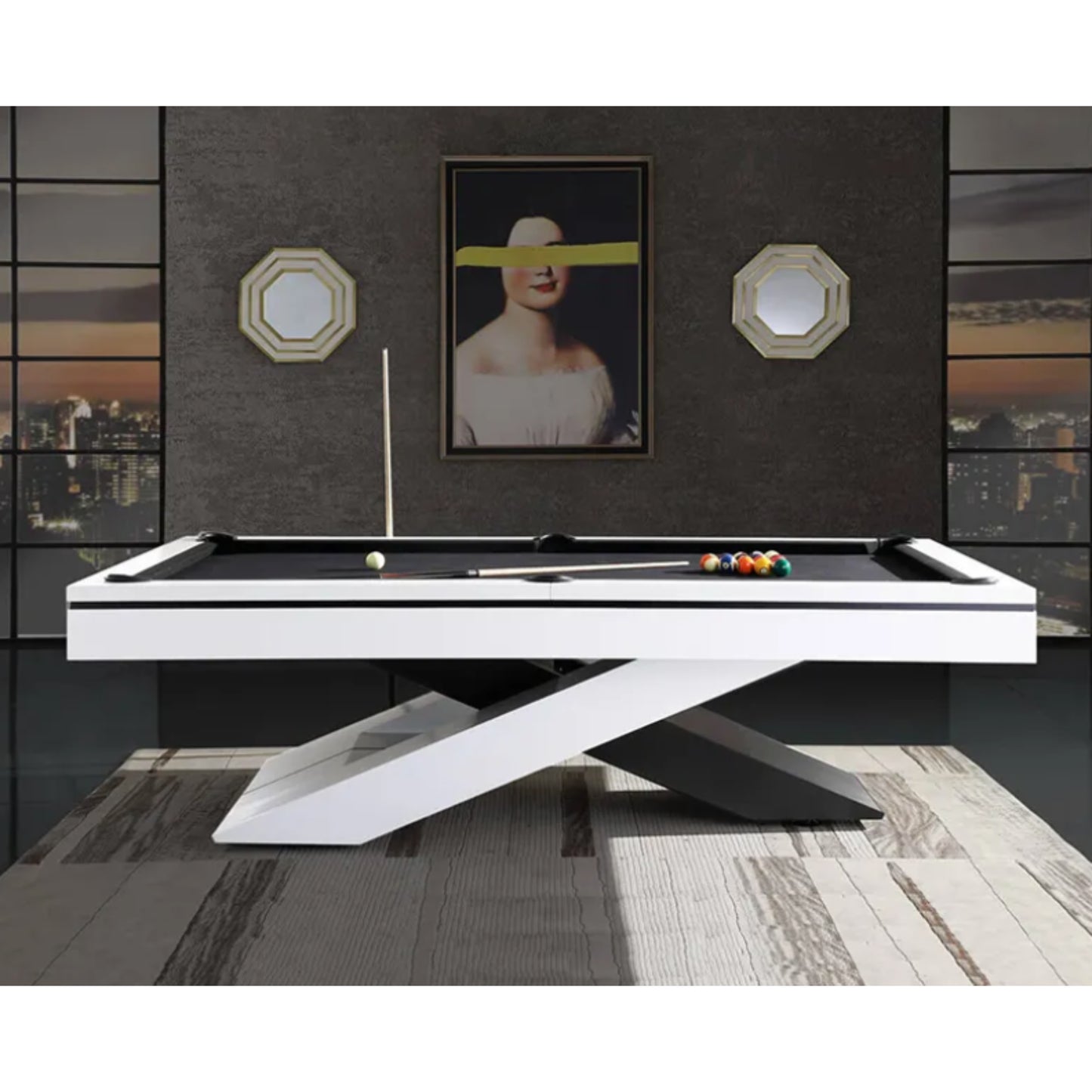 Meridian Atelier X-Frame 8-Foot Designer Pool Table