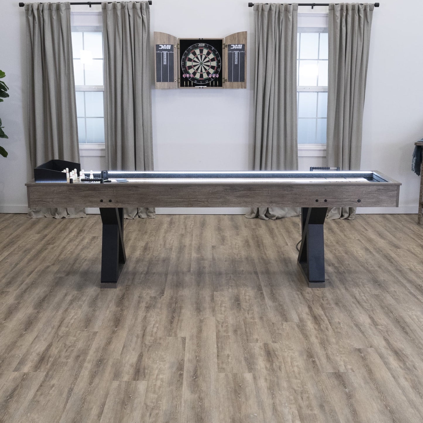 Kirkwood 9’ LED Light up Shuffleboard Table with Bowling