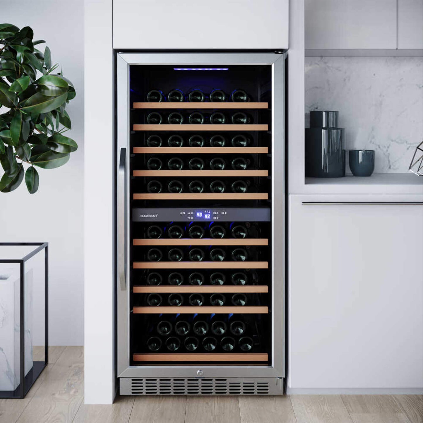 Edgestar Premium 101 Bottle Capacity Built In Dual Zone Wine Cooler, 24" (SAK92835)