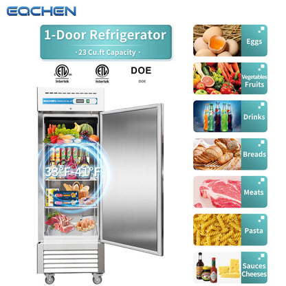 EQCHEN 27 Inch 1 Door Commercial Refrigerator