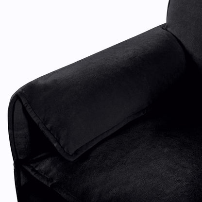 Modular Sectional Sofa, Oversized Deep Seat U Shaped Couch, Chenille,Black