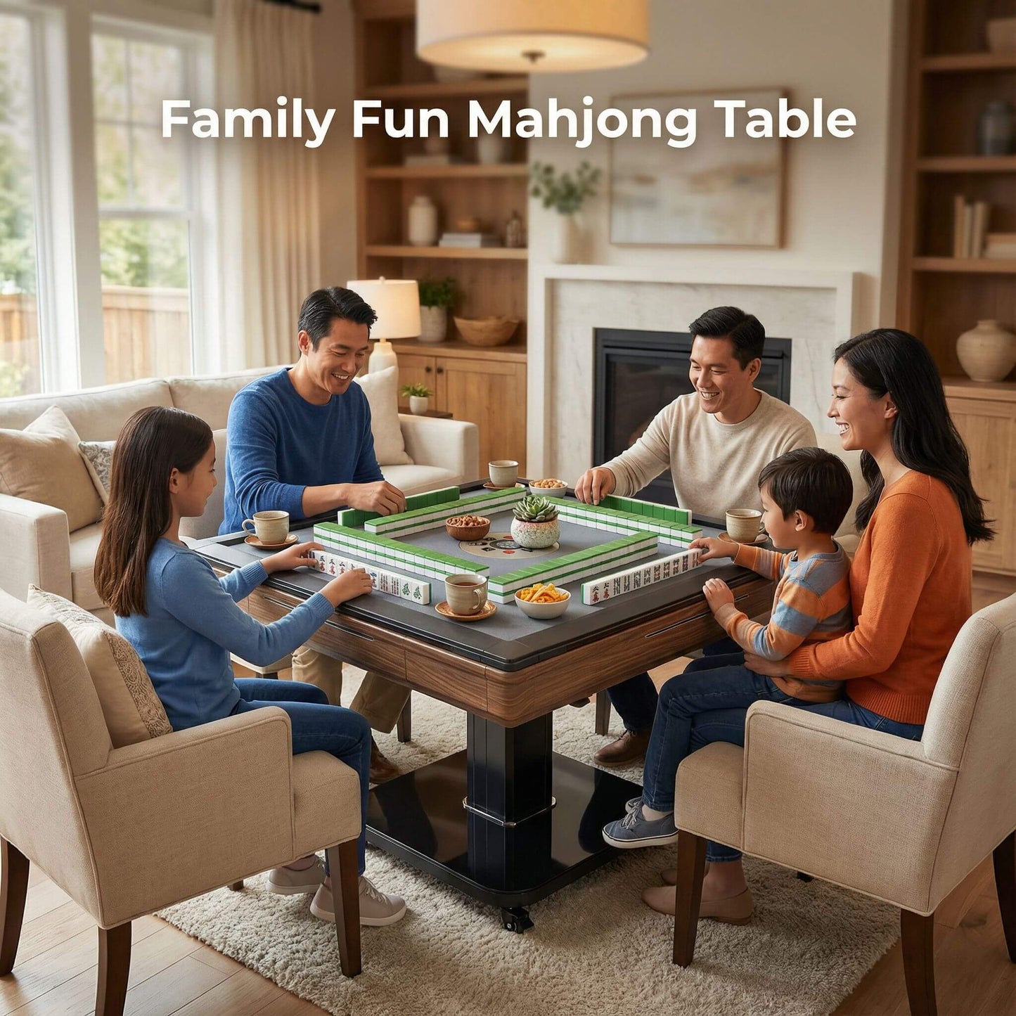 Foldable Automatic Mahjong Table With Wheels And Hard Cover (SAK63158)