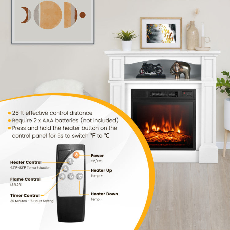 18" TV Stand w/ Electric Fireplace