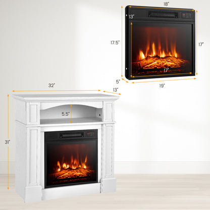 18" TV Stand w/ Electric Fireplace