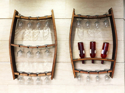 Whiskey & Wine Barrel Home Bar Set #2 — Bar Cabinet, Pub Table & Stools