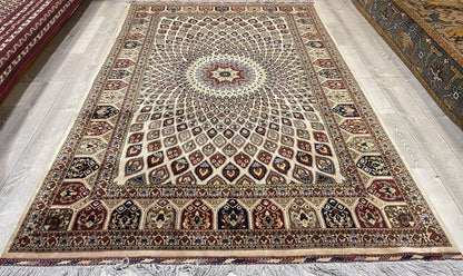 Handmade Afghani Gumbad Dome Area Rug 7x10 ft